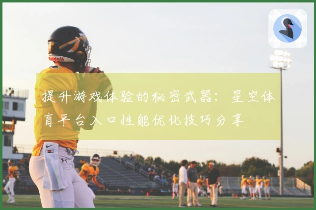 提升游戏体验的秘密武器：星空体育平台入口性能优化技巧分享